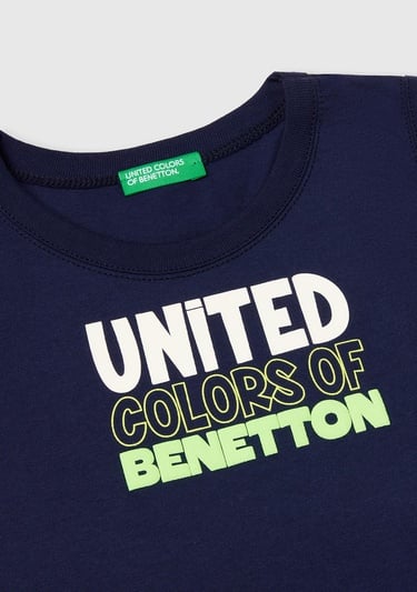  Erkek Çocuk Lacivert Benetton Logo Baskılı Kabartma Detaylı Atlet