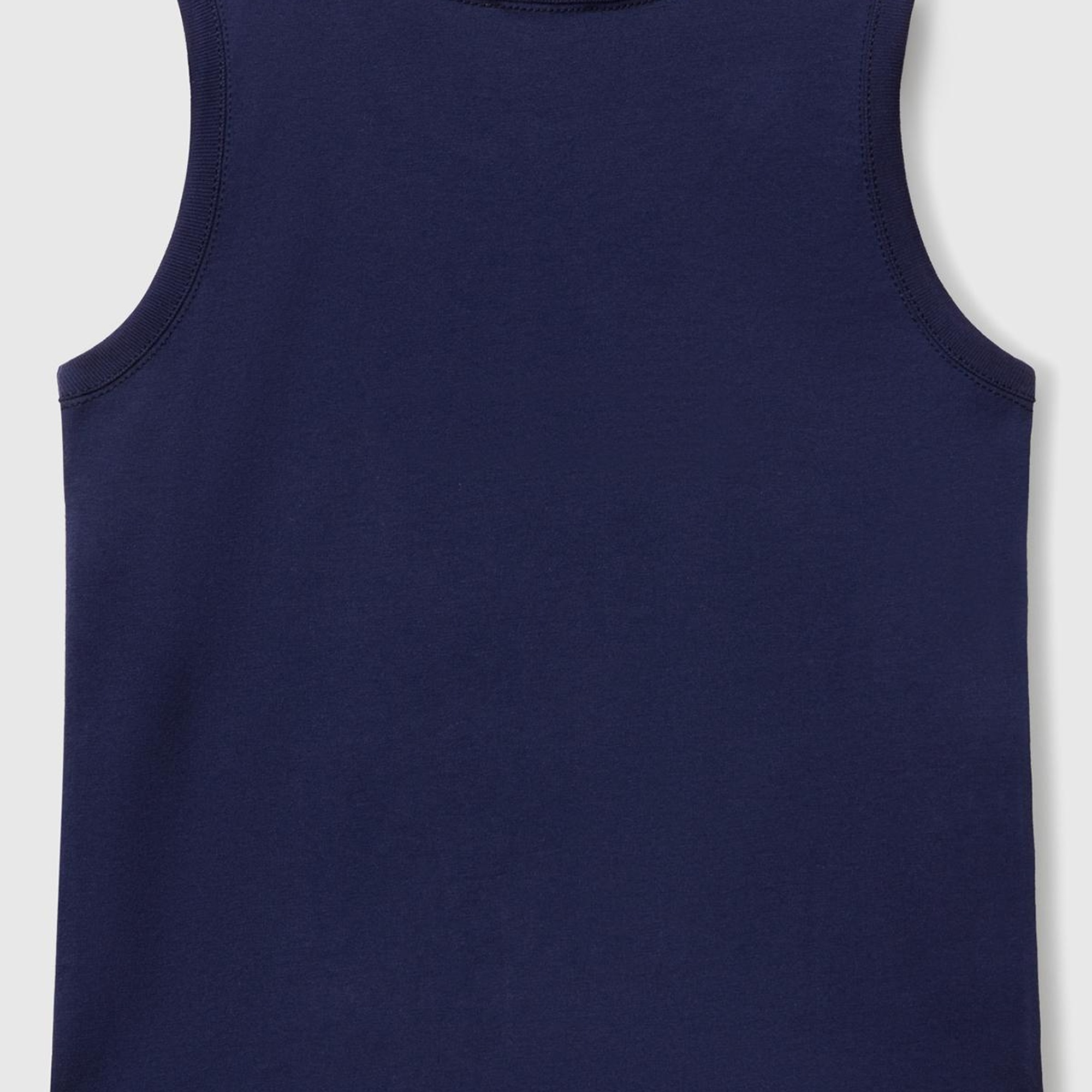 Erkek Çocuk Lacivert Benetton Logo Baskılı Kabartma Detaylı Atlet