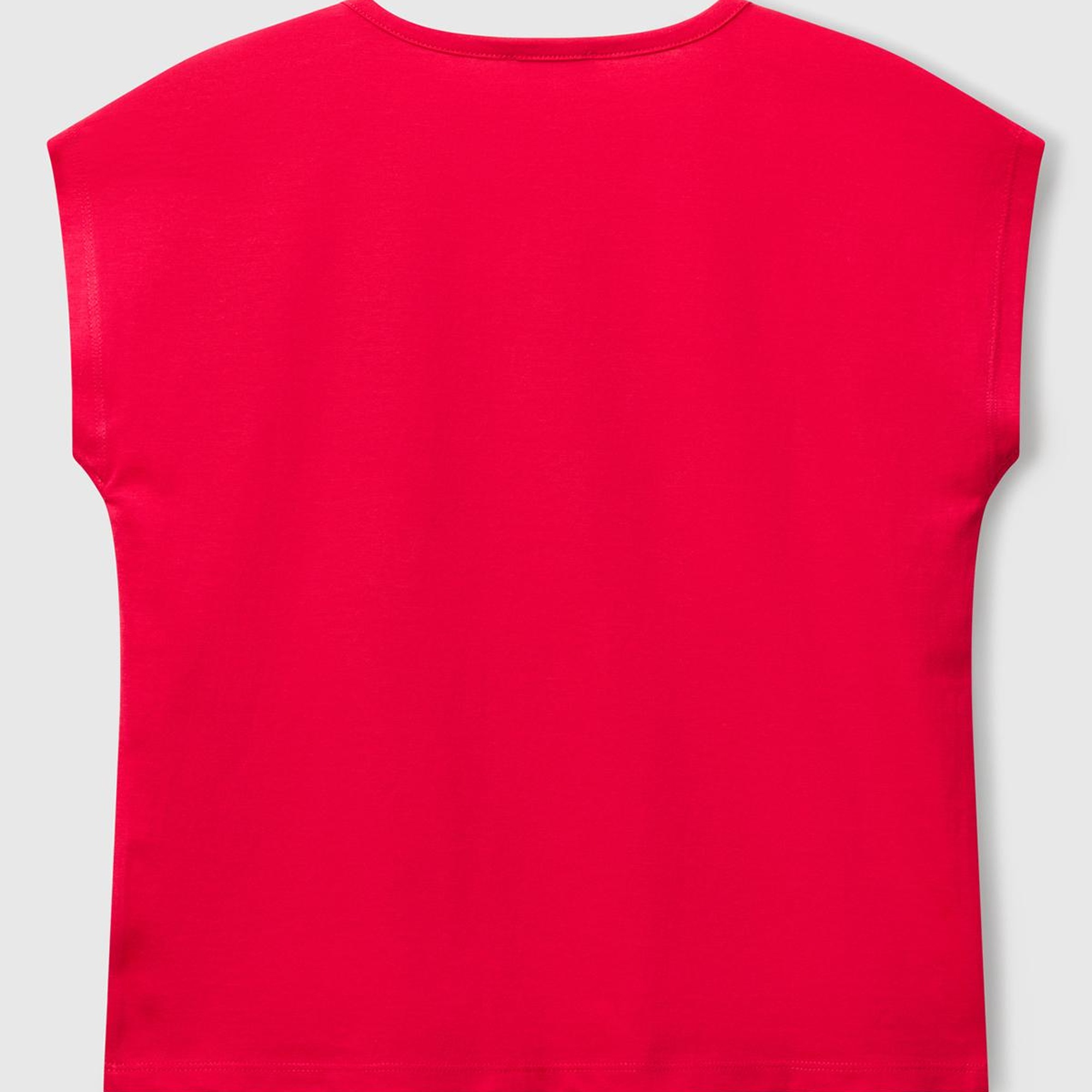 Kız Çocuk Fuşya Benetton Logo Baskılı T-Shirt