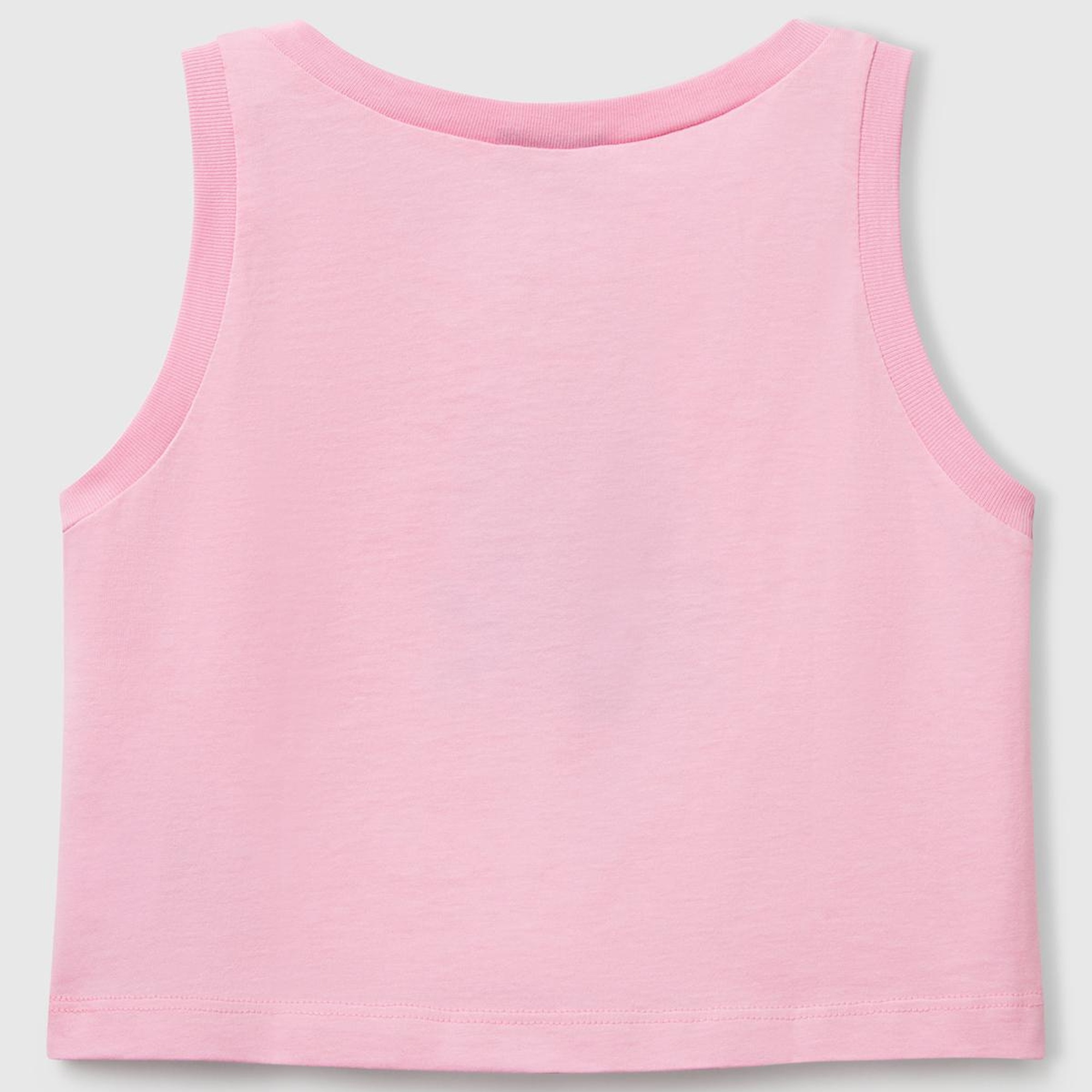 Kız Çocuk Pembe Simli Benetton Logo Baskılı Atlet