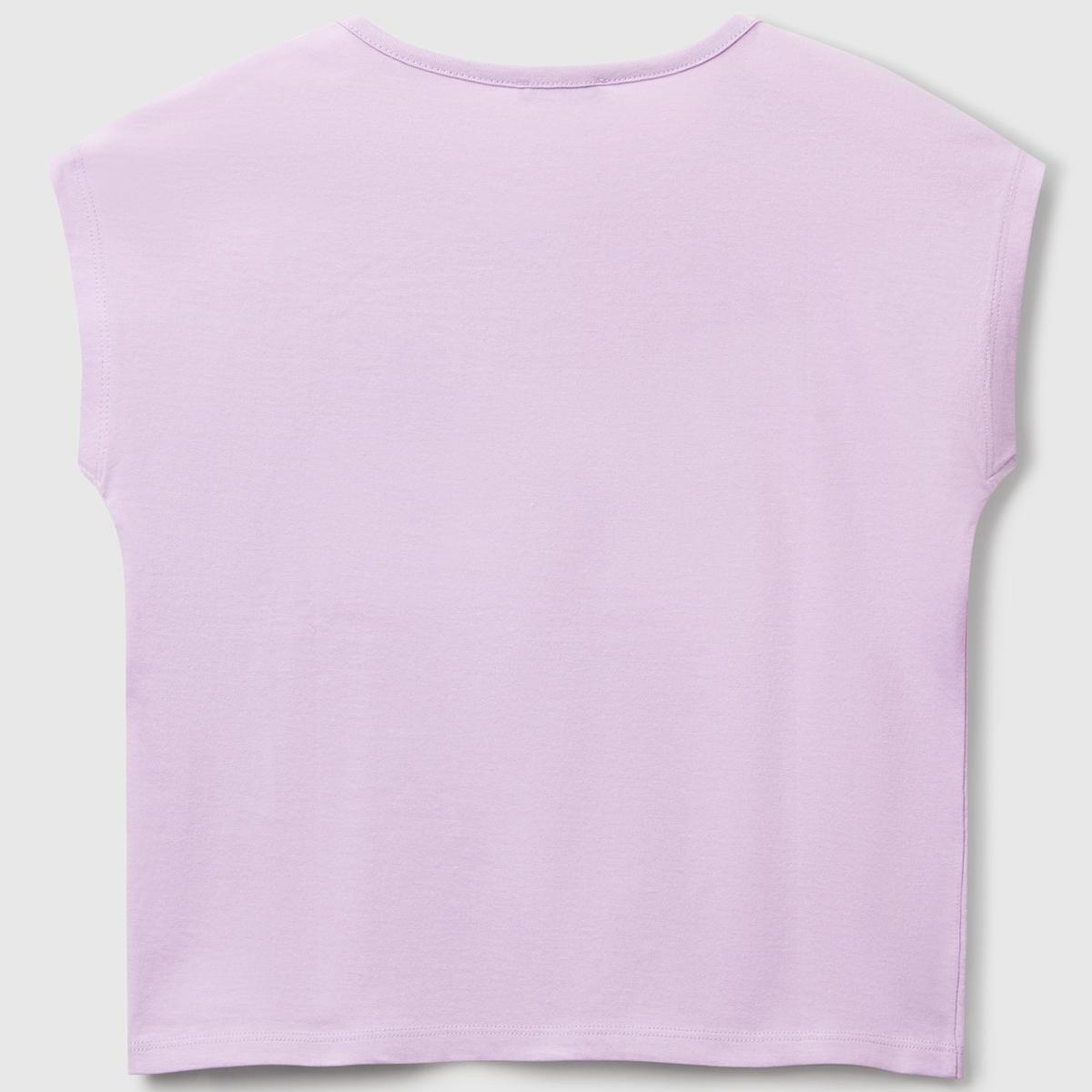 Kız Çocuk Lila Benetton Logo Baskılı T-Shirt