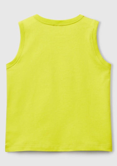  Erkek Çocuk Sarı Benetton Logo Baskılı Kabartma Detaylı Atlet