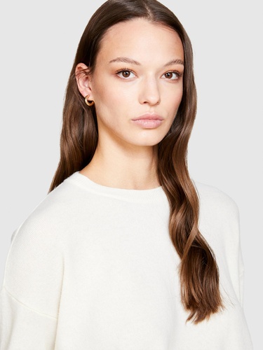  Kadın Vanilya Yün Karışımlı Boxy Fit Kazak