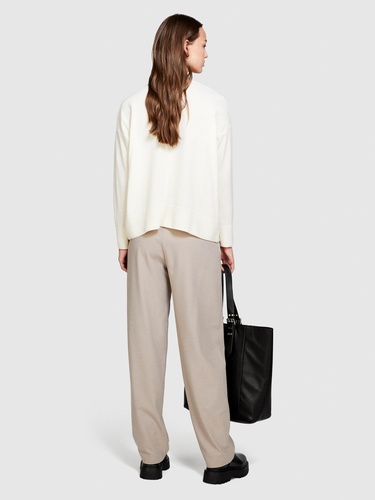  Kadın Vanilya Yün Karışımlı Boxy Fit Kazak