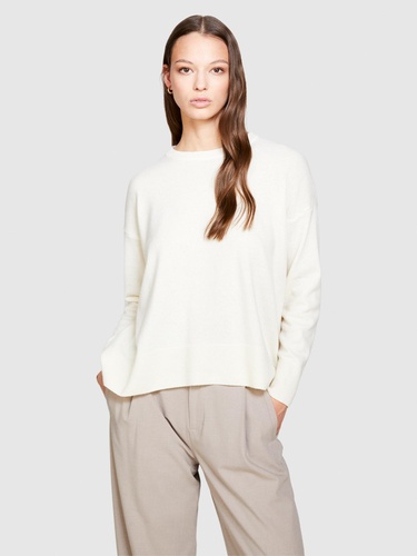  Kadın Vanilya Yün Karışımlı Boxy Fit Kazak