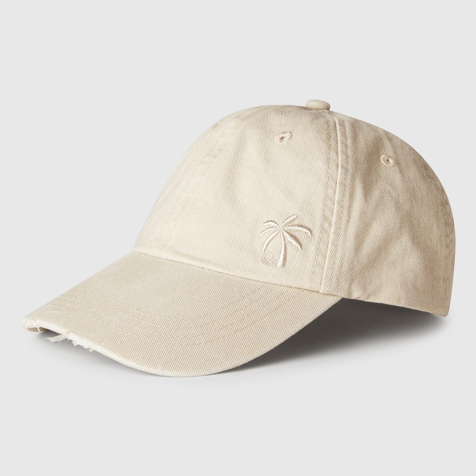 Erkek Çocuk Beyaz Yırtıklı Eskitilmiş Efektli Nakış İşlemeli Kep Şapka