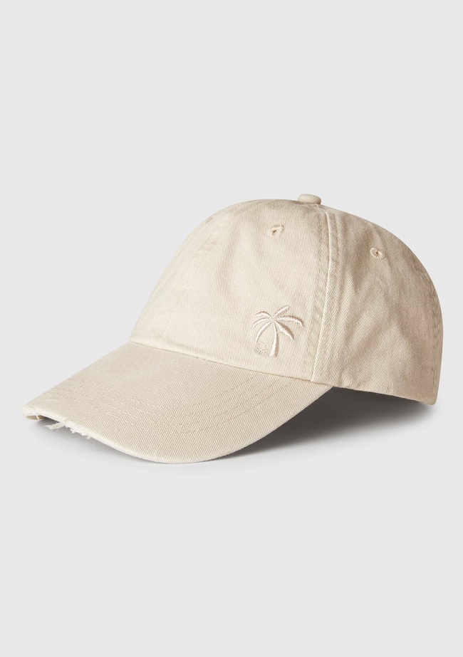  Erkek Çocuk Beyaz Yırtıklı Eskitilmiş Efektli Nakış İşlemeli Kep Şapka