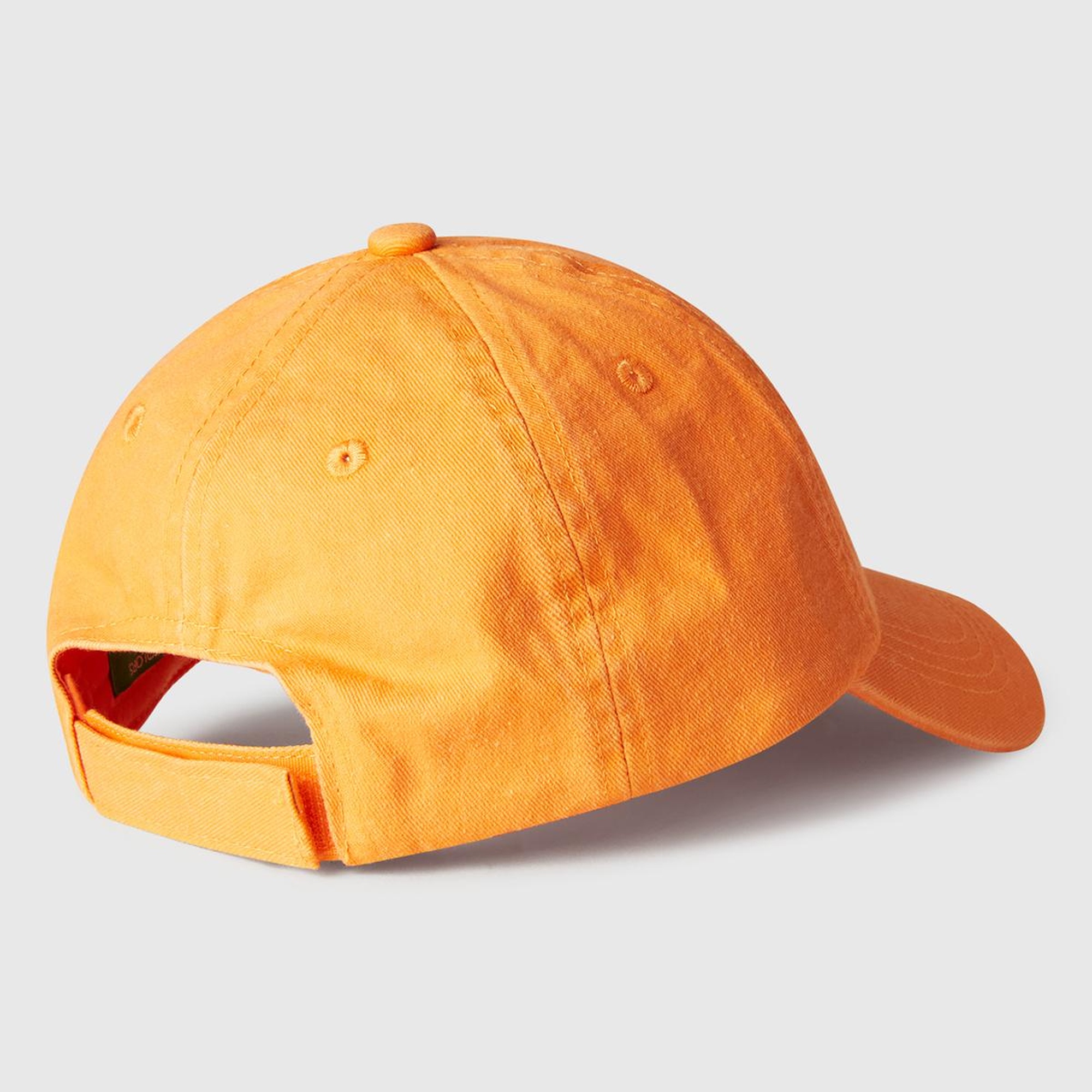 Erkek Çocuk Turuncu Yırtıklı Eskitilmiş Efektli Nakış İşlemeli Kep Şapka