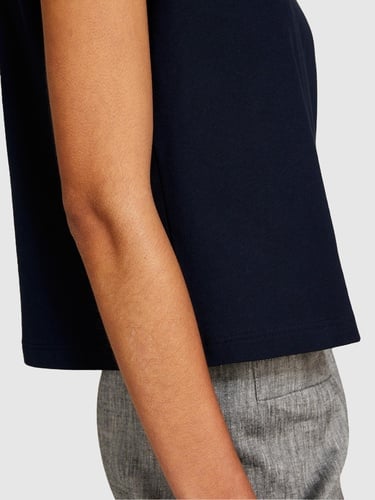  Kadın Lacivert %100 Pamuk Yuvarlak Yakalı T-Shirt