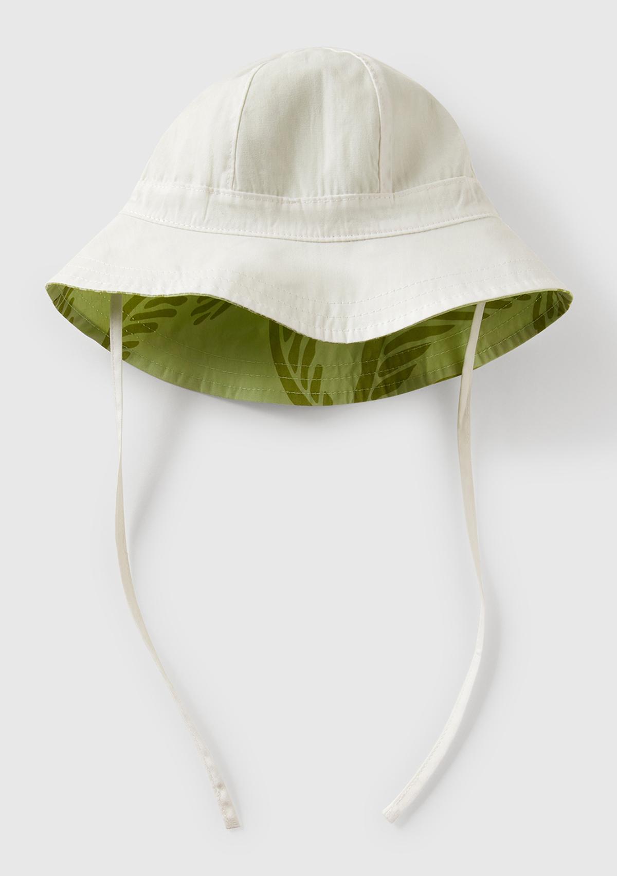  Bebek Su Yeşili Baskı Detaylı Çift Taraflı İpli Bucket Şapka