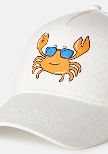  Erkek Çocuk Beyaz Önü Grafik Baskılı Arkası Fileli Ayarlanabilir Kep Şapka