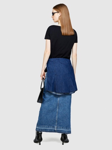  Kadın Siyah %100 Pamuk Fotoğraf Baskılı Geniş Yaka T-Shirt