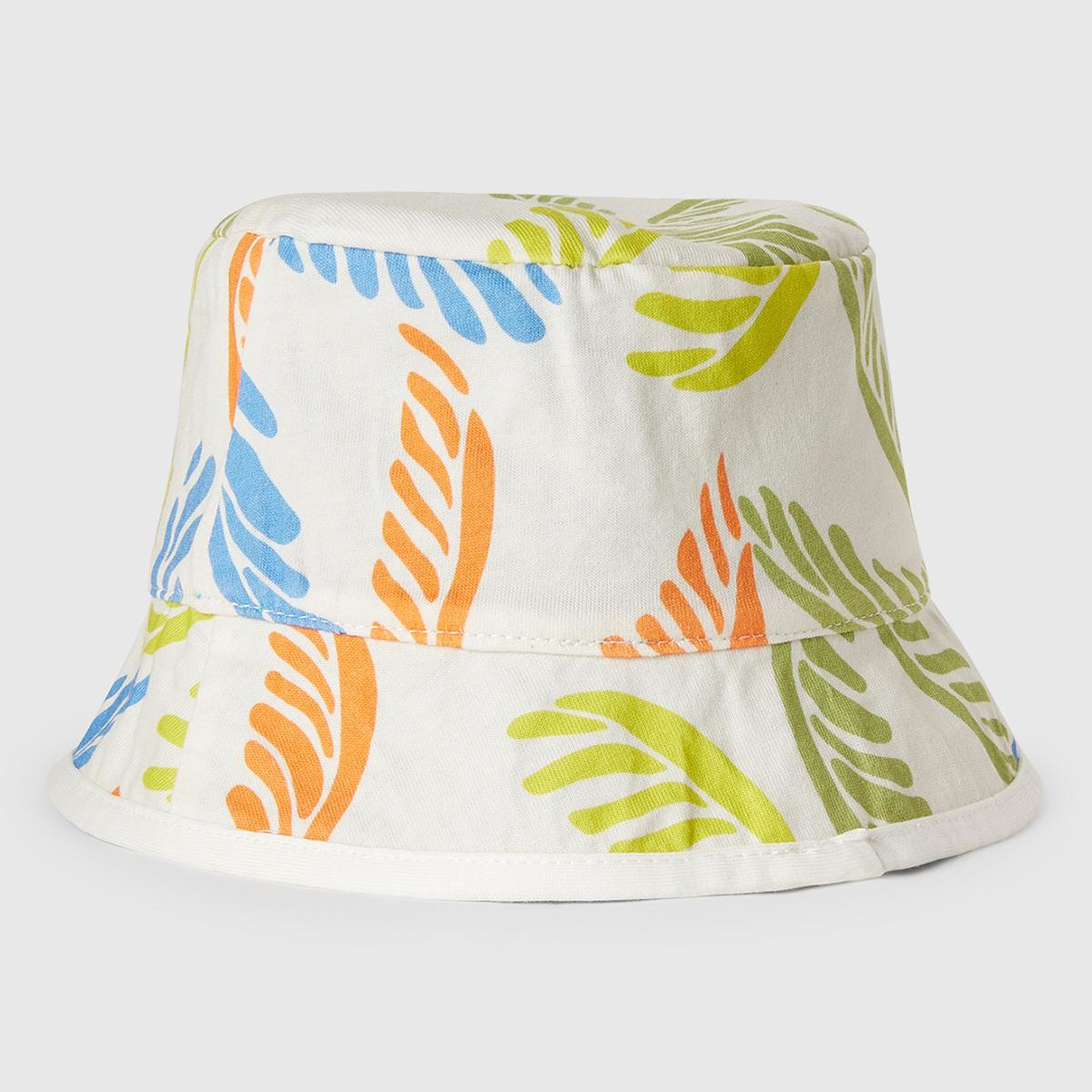 Erkek Çocuk Mint Yeşili Desenli Önü Logo Detaylı Çift Taraflı Bucket Şapka