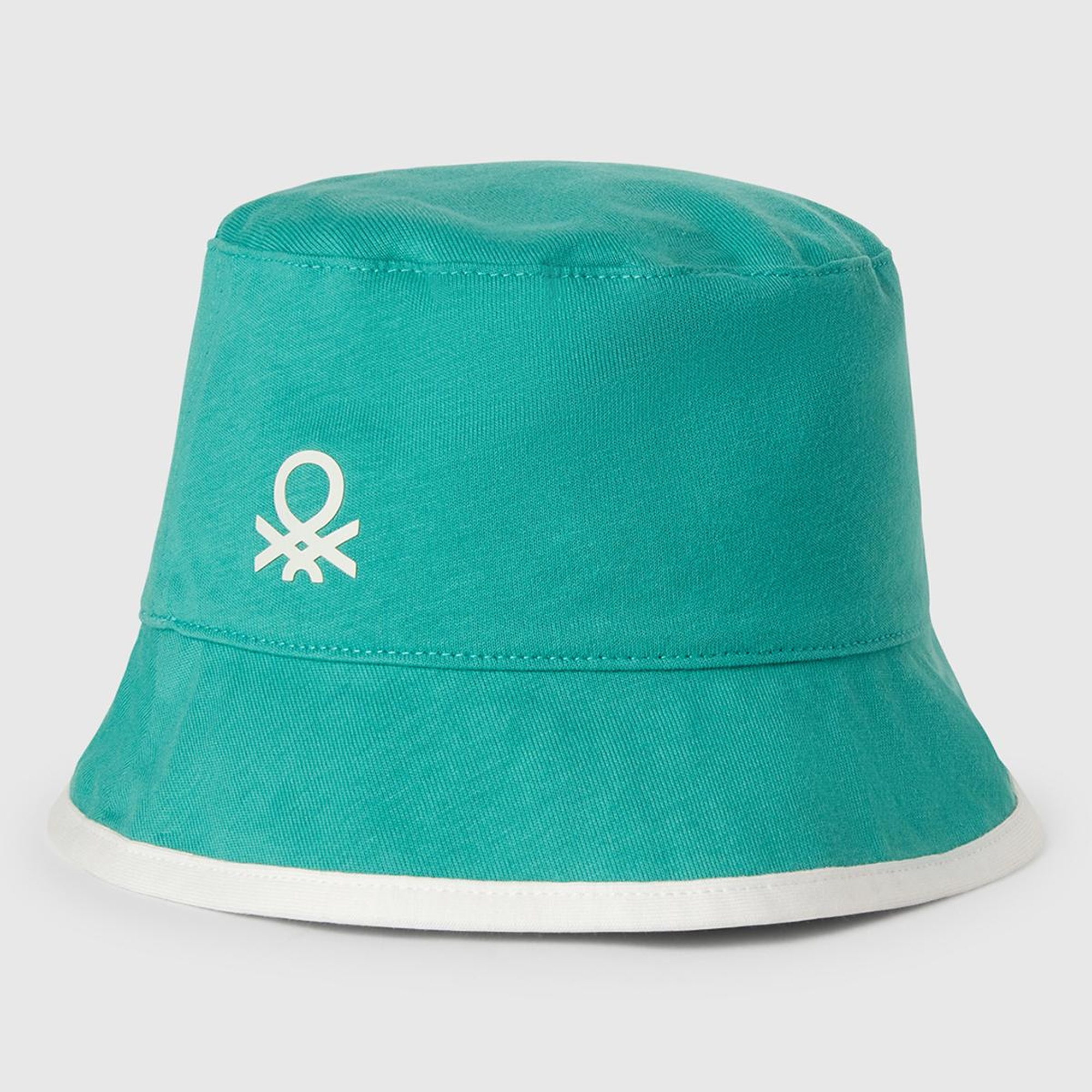 Erkek Çocuk Mint Yeşili Desenli Önü Logo Detaylı Çift Taraflı Bucket Şapka