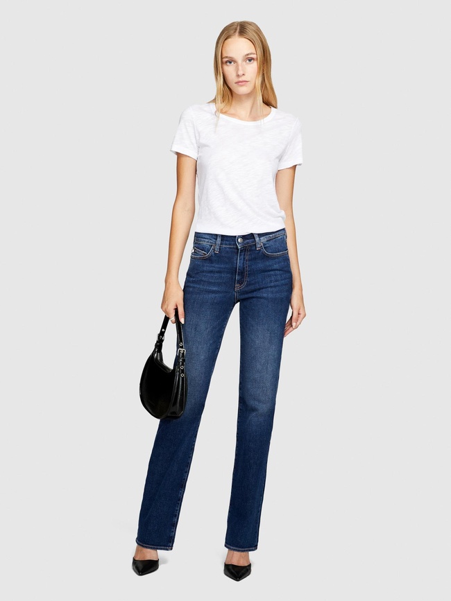  Kadın Beyaz Modal Karışımlı Regular Fit T-Shirt