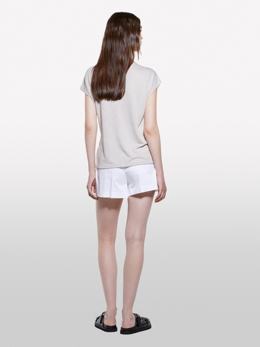  Kadın Gri Viskoz Karışımlı Önü Bağlama Detaylı Regular Fit T-Shirt