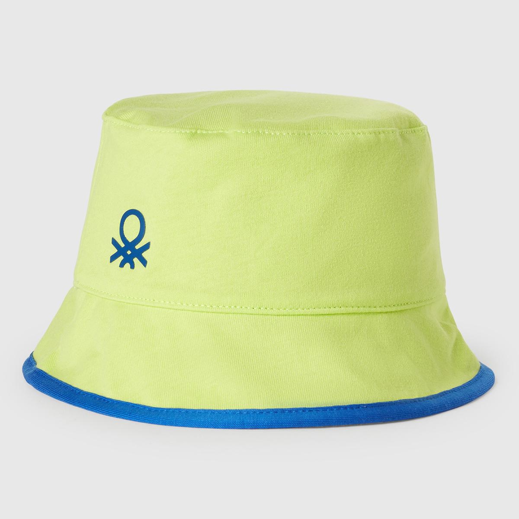 Erkek Çocuk Sarı Desenli Önü Logo Detaylı Çift Taraflı Bucket Şapka