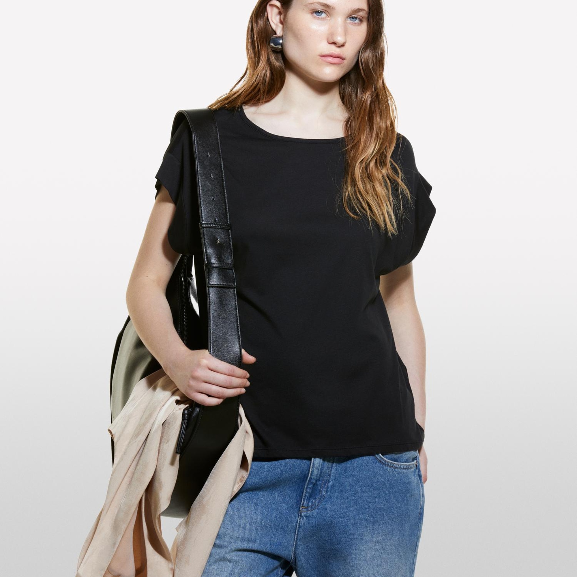 Kadın Modal Karışımlı Kimono Kollu T-Shirt