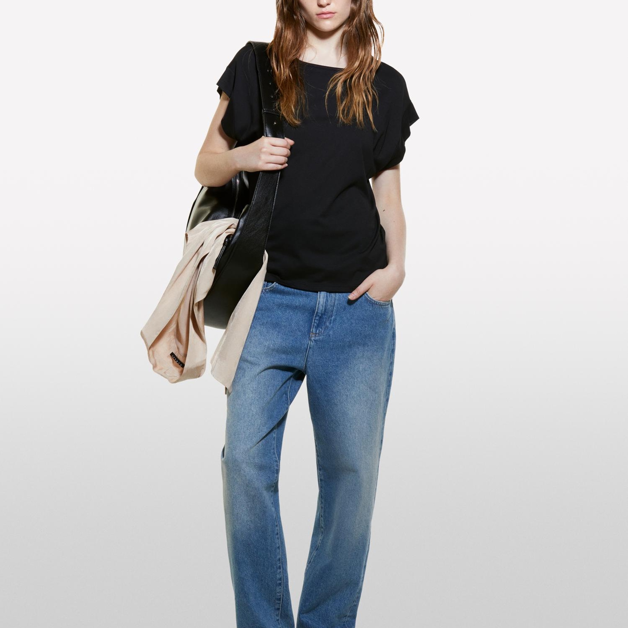 Kadın Modal Karışımlı Kimono Kollu T-Shirt