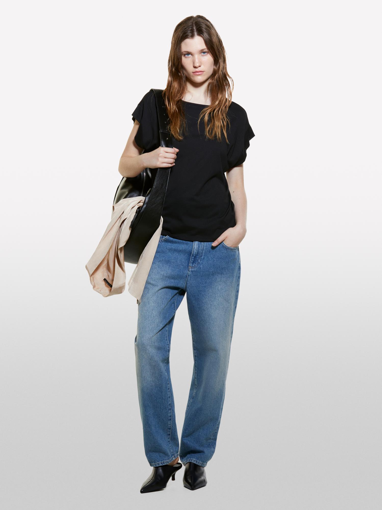  Kadın Modal Karışımlı Kimono Kollu T-Shirt