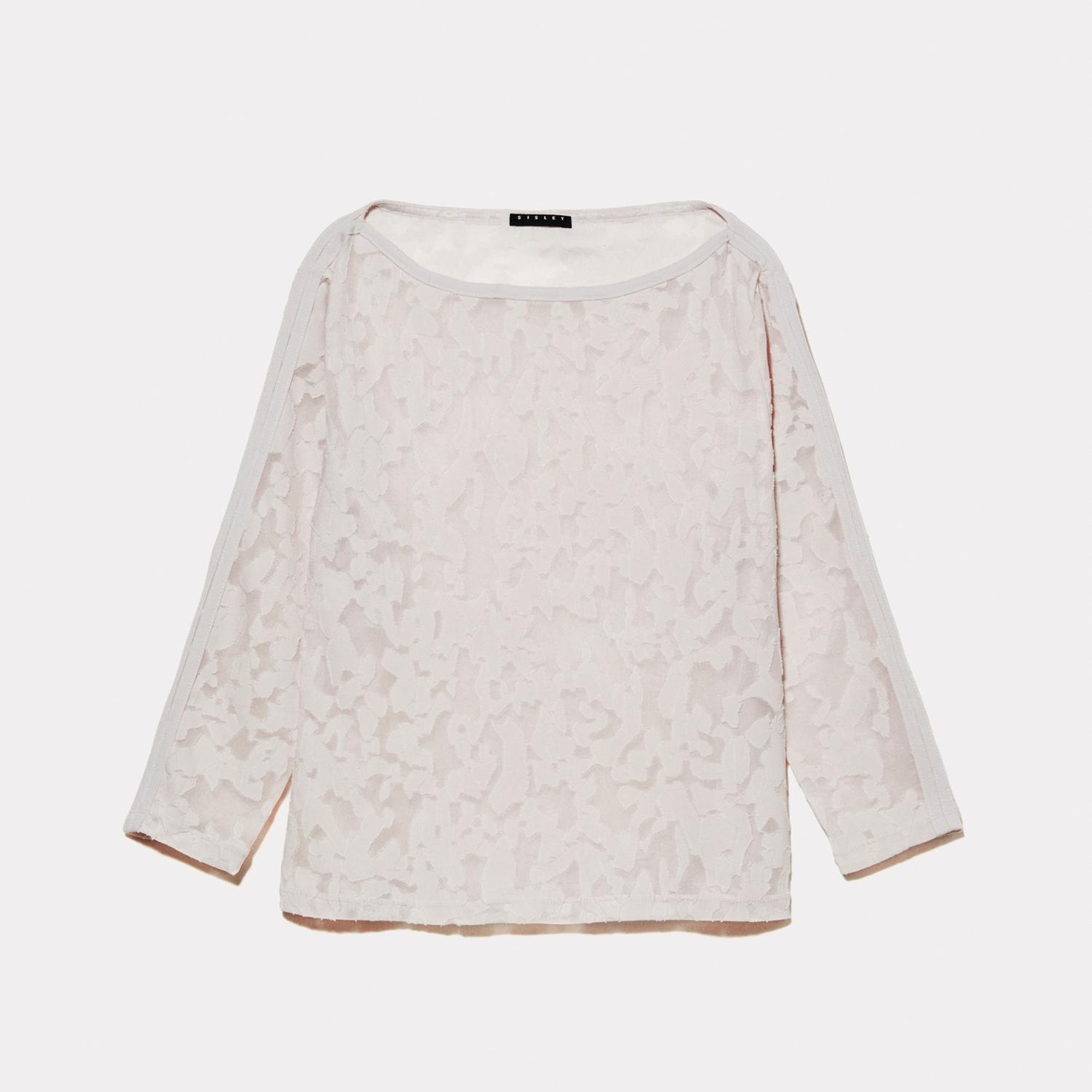 Kadın Bej Kayık Yaka Truvakar Kol T-Shirt