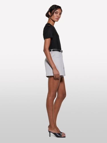  Kadın Siyah %100 Liyosel Omzu Detaylı Bisiklet Yaka Relax Fit T-Shirt