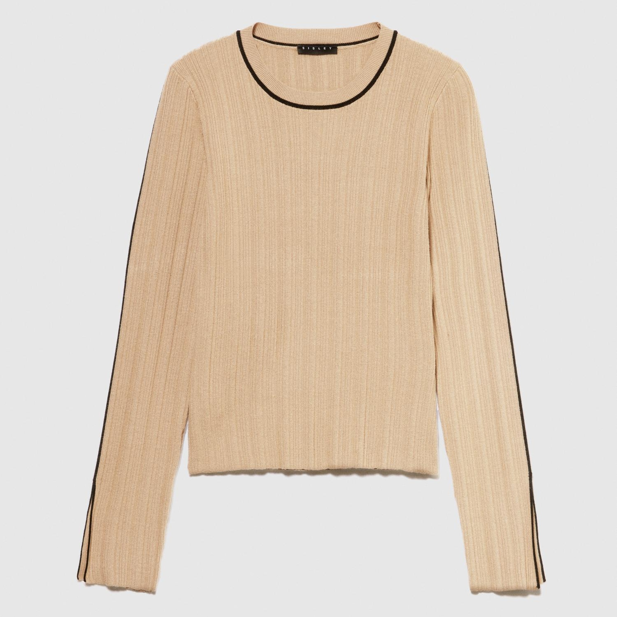 Kadın Deve Tüyü Viskoz Karışımlı Dar Kesim Bisiklet Yaka Kazak