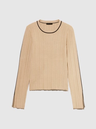  Kadın Deve Tüyü Viskoz Karışımlı Dar Kesim Bisiklet Yaka Kazak