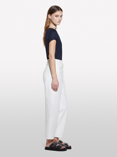  Kadın Koyu Lacivert Viskoz Karışımlı Bisiklet Yaka Regular Fit T-Shirt