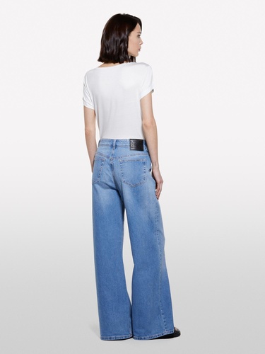  Kadın Kırık Beyaz Viskoz Karışımlı Bisiklet Yaka Regular Fit T-Shirt