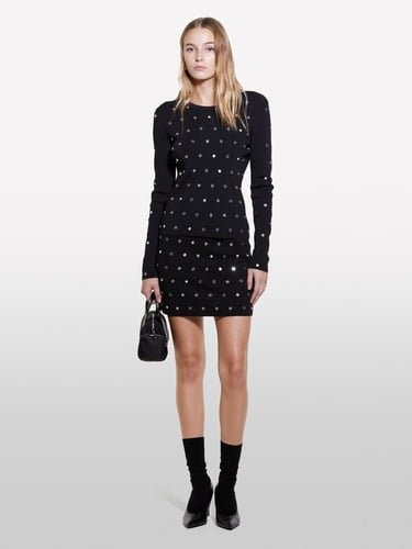  Kadın Siyah Viskoz Karışımlı Bisiklet Yaka Slim Fit Kazak