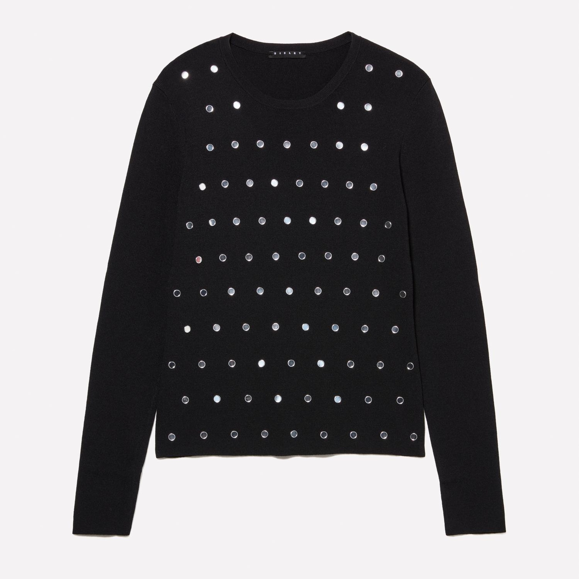 Kadın Siyah Viskoz Karışımlı Bisiklet Yaka Slim Fit Kazak