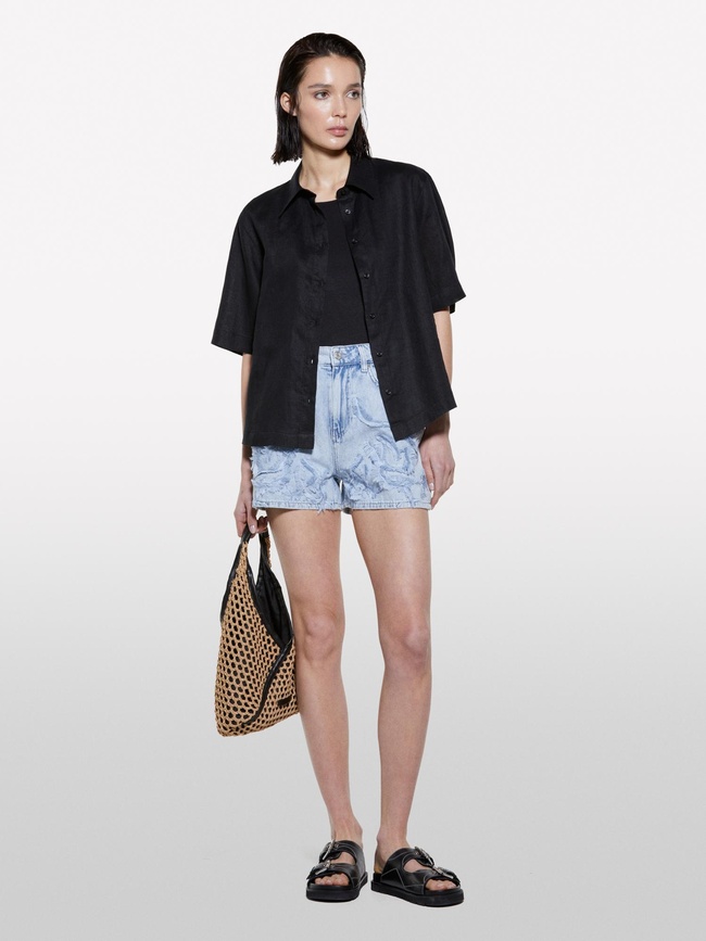  Kadın Siyah Viskoz Karışımlı Bisiklet Yaka Regular Fit T-Shirt