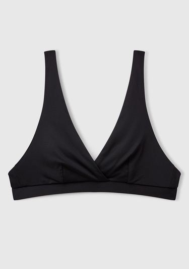  Kadın Siyah Sırttan Bağlamalı Bikini Üstü