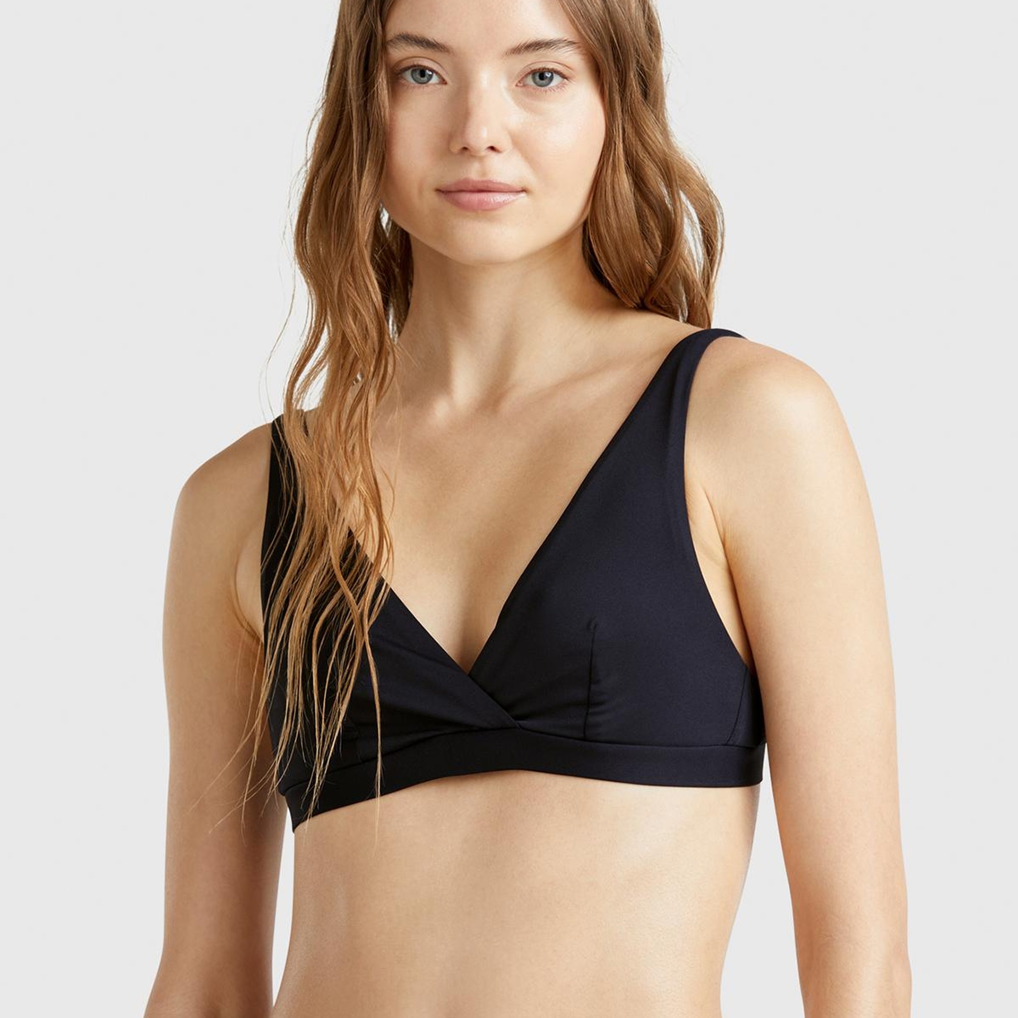 Kadın Siyah Sırttan Bağlamalı Bikini Üstü