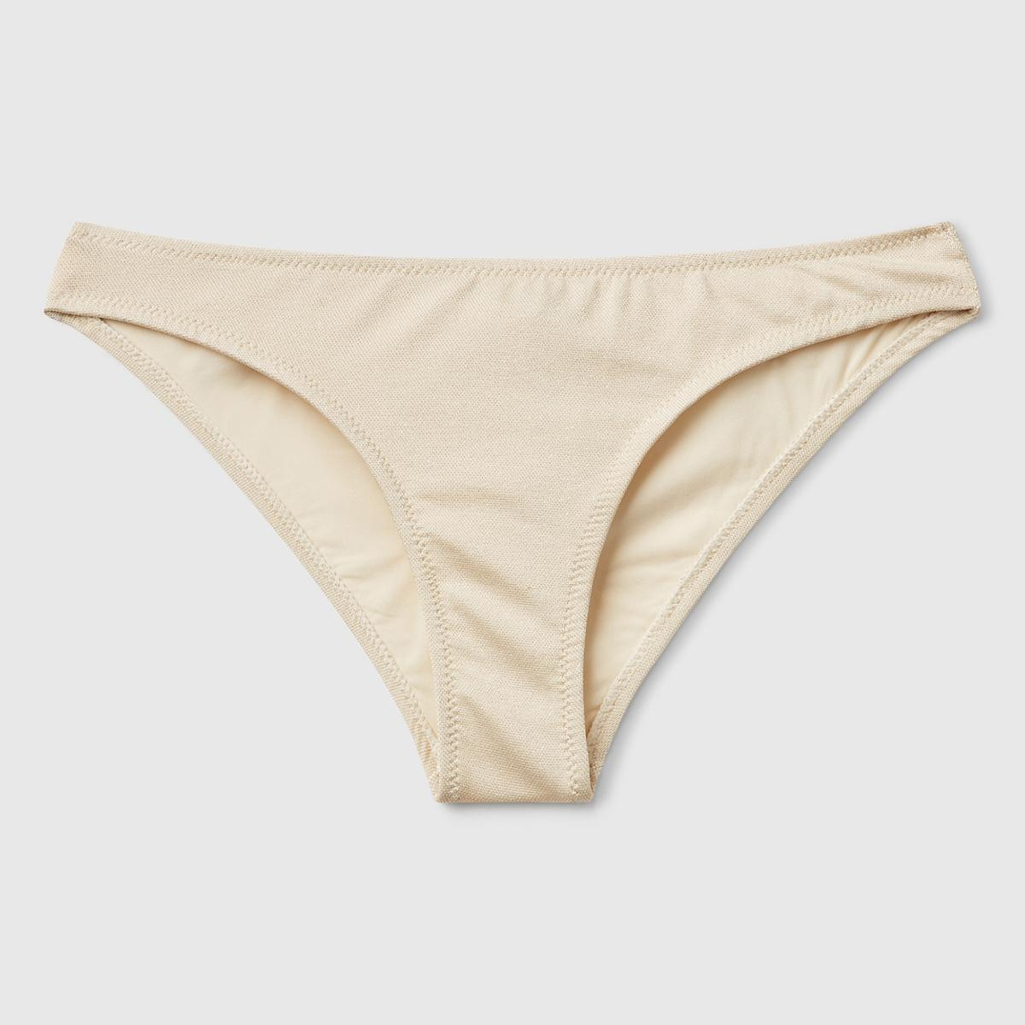 Kadın Bej Simli Klasik Kesim Normal Bel Bikini Altı