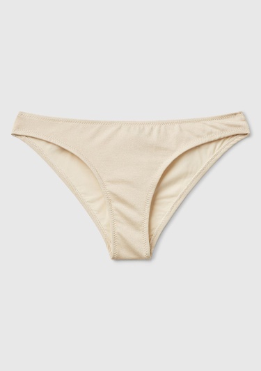  Kadın Bej Simli Klasik Kesim Normal Bel Bikini Altı