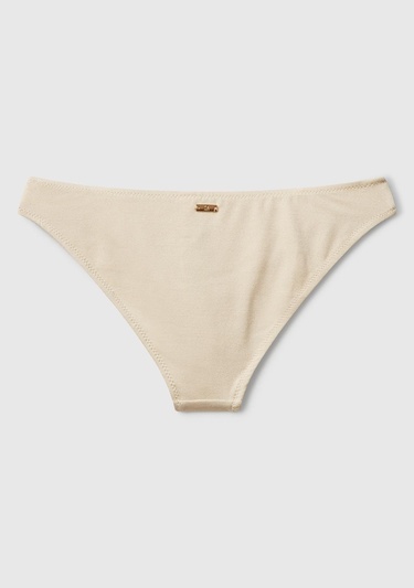  Kadın Bej Simli Klasik Kesim Normal Bel Bikini Altı