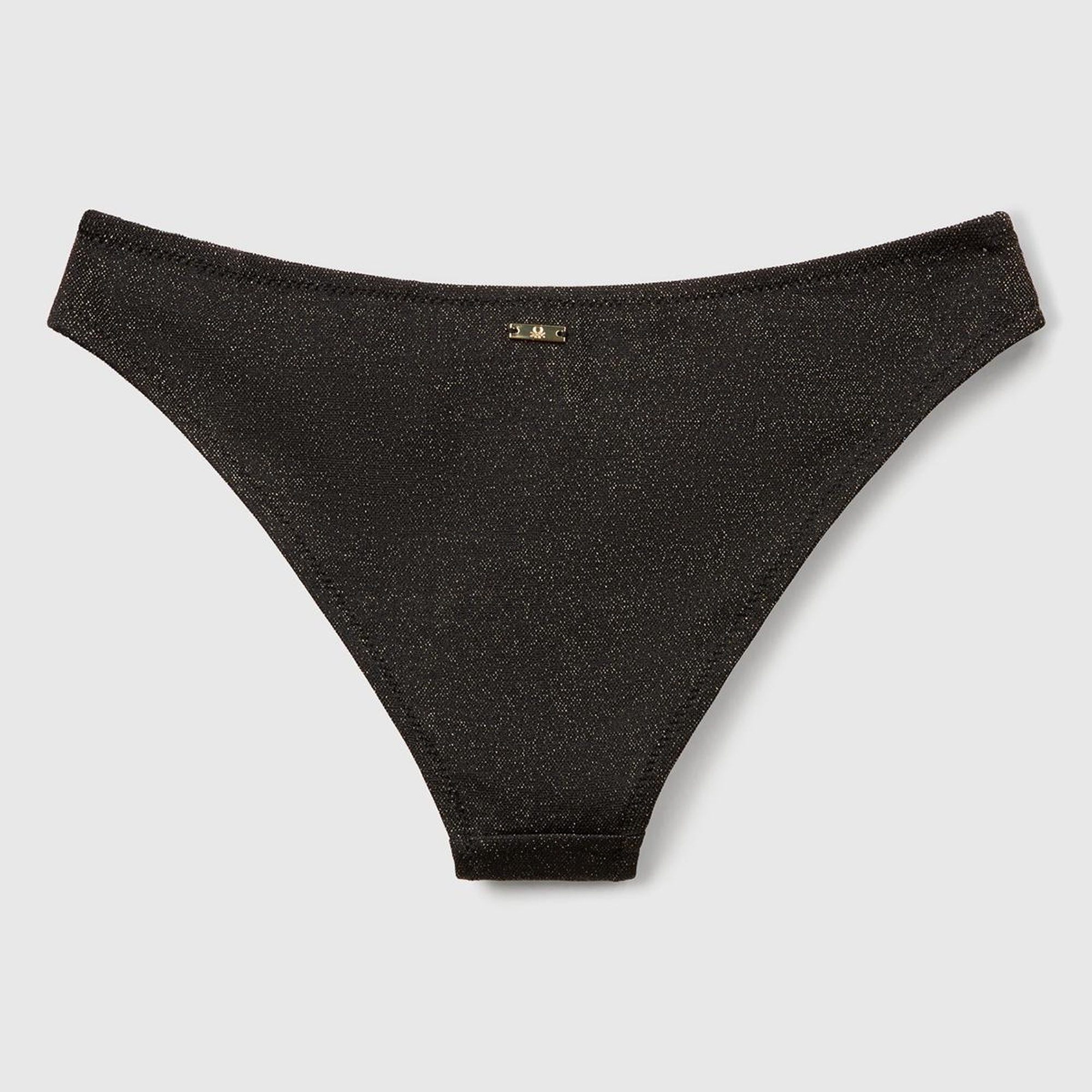 Kadın Siyah Simli Klasik Kesim Normal Bel Bikini Altı