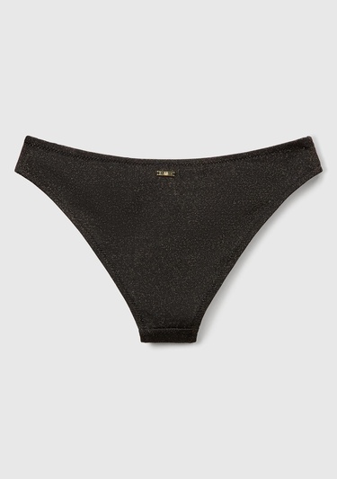  Kadın Siyah Simli Klasik Kesim Normal Bel Bikini Altı