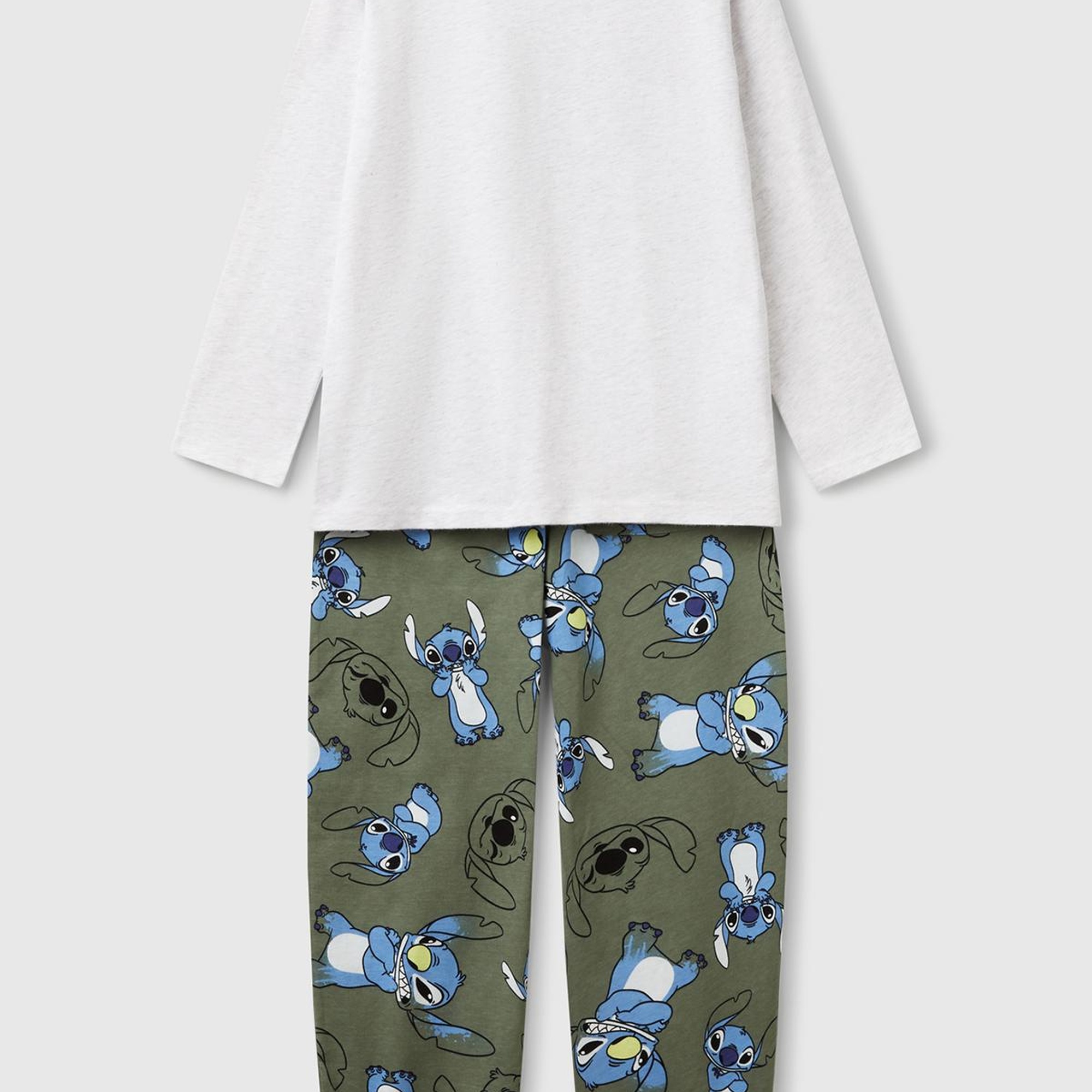 Erkek Çocuk Açık Gri Melanj Baskılı Üst ve Arkası Cepli Alt Pijama Takımı