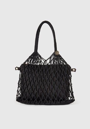  Kadın Siyah İçi Pamuk Delikli Omuz Çantası