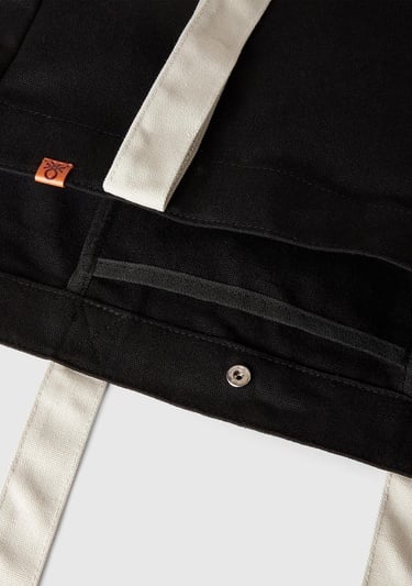  Kadın Siyah %100 Koton  Plaj Çantası