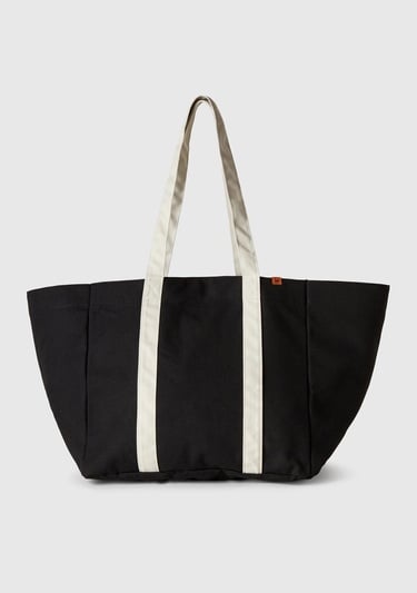  Kadın Siyah %100 Koton  Plaj Çantası