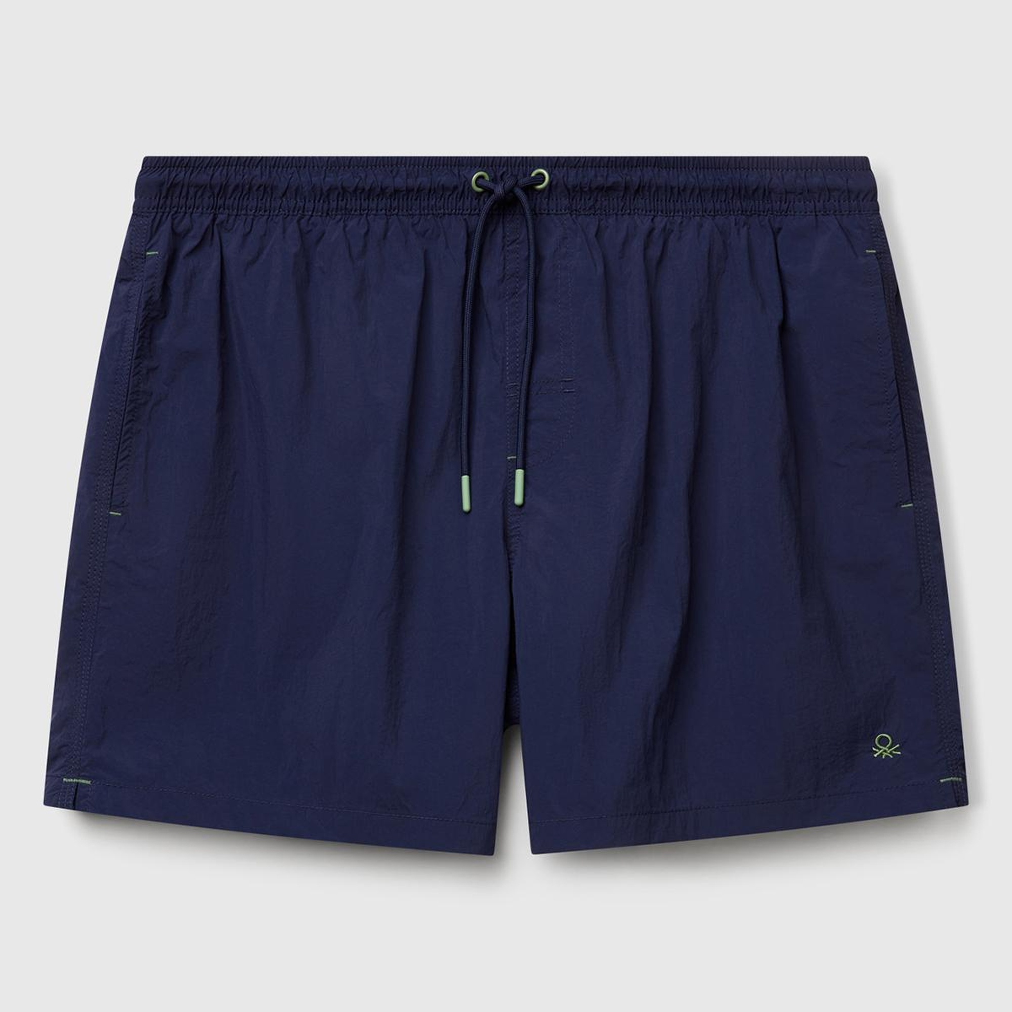 Erkek Lacivert Arkası Cep Detaylı Büzgü İpli Deniz Şortu