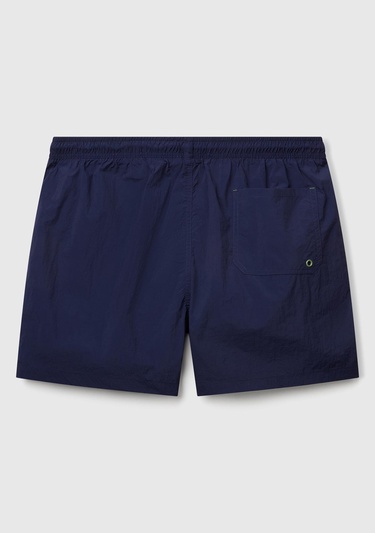  Erkek Lacivert Arkası Cep Detaylı Büzgü İpli Deniz Şortu