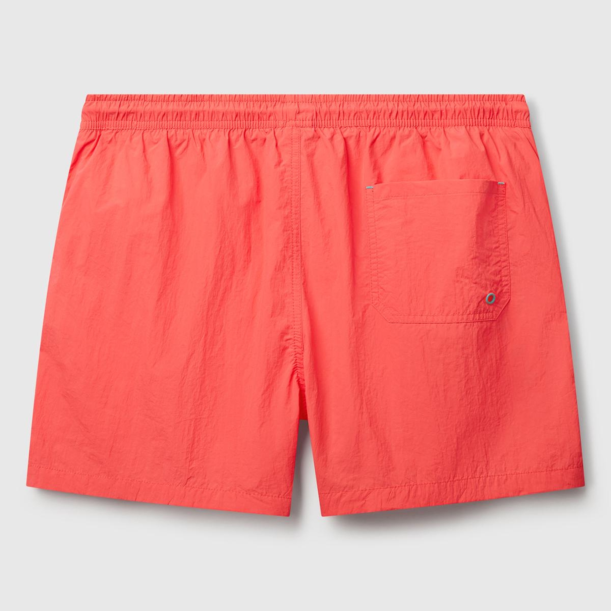 Erkek Turuncu Arkası Cep Detaylı Büzgü İpli Deniz Şortu