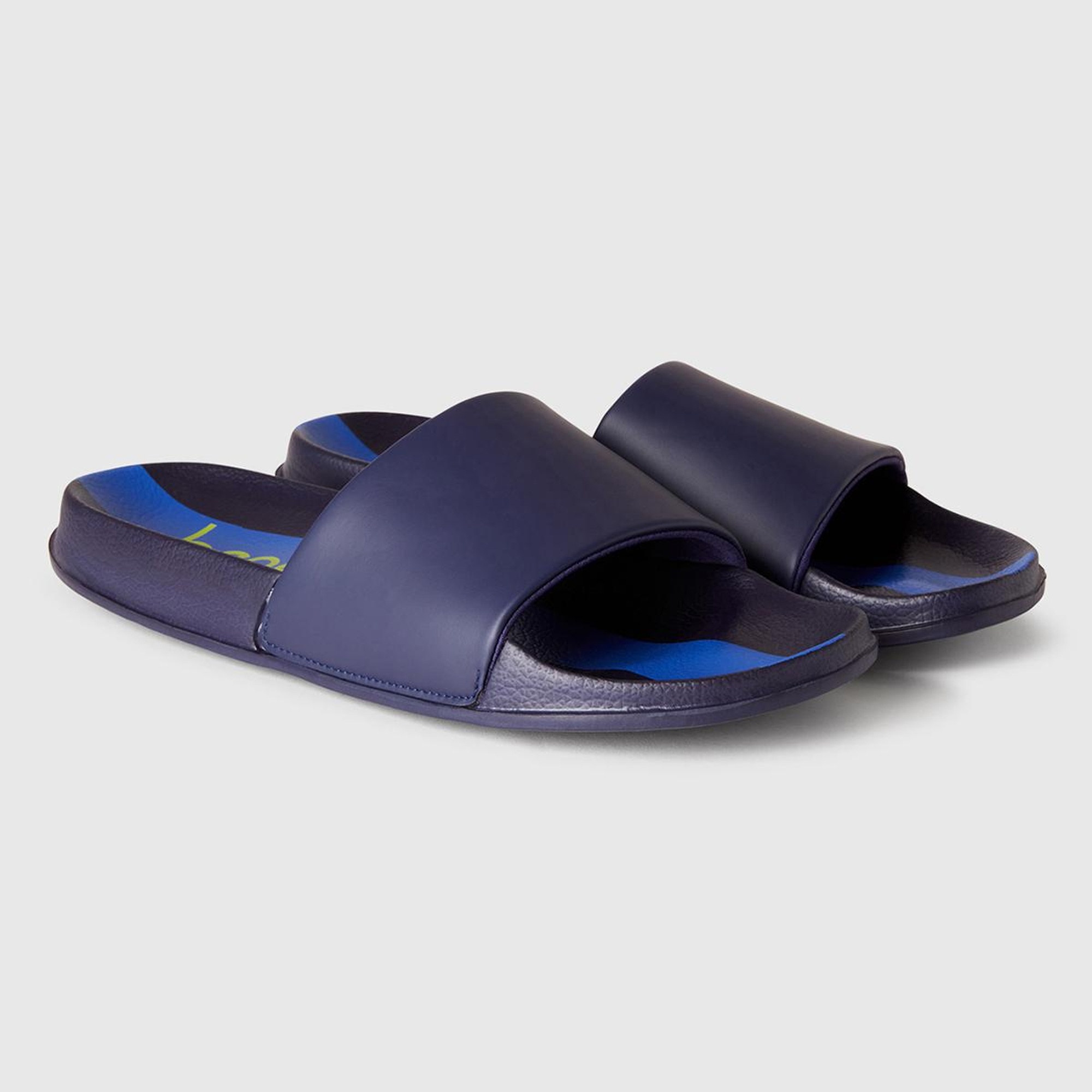 Erkek Lacivert Sentetik Karışımlı Tabanı Benetton Baskılı Terlik