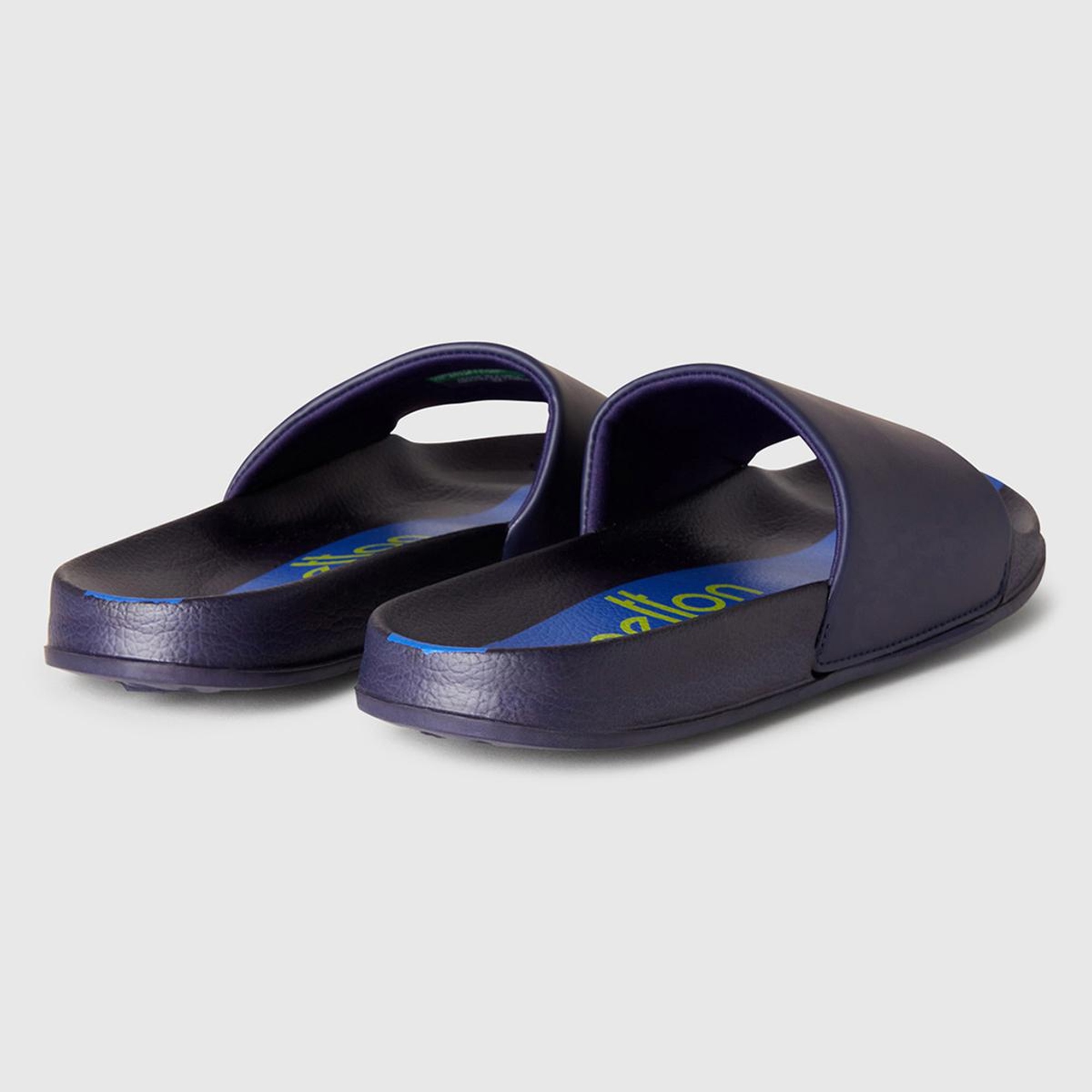 Erkek Lacivert Sentetik Karışımlı Tabanı Benetton Baskılı Terlik