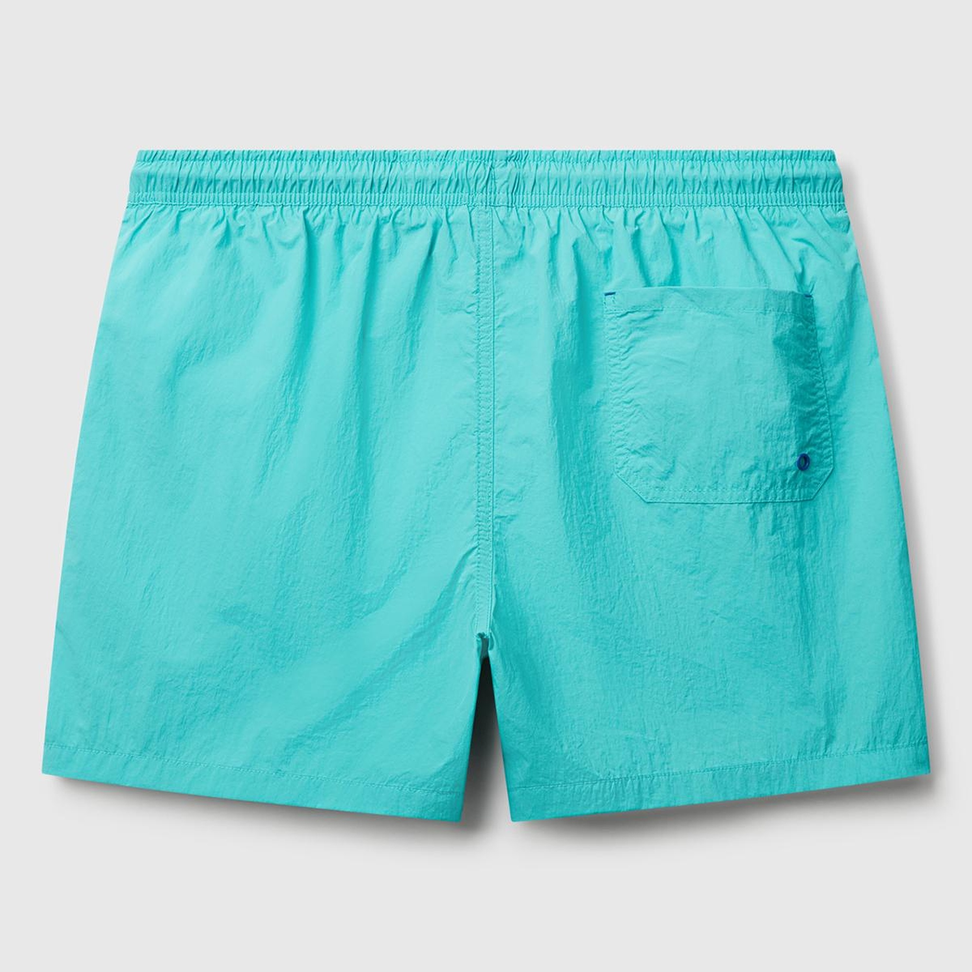 Erkek Açık Mavi Arkası Cep Detaylı Büzgü İpli Deniz Şortu